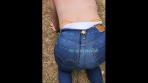 Diaper Chastity Slut goes on a Walk