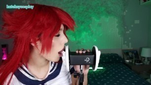 HOT COSPLAY GIRL DO ASMR AS RIAS GREMORY / EAR LICKING