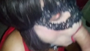 Masked slut getting face fucked!