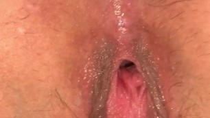 Dirty talk, up close fucking with creampie.