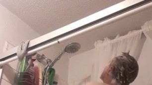 Sexy white boy takes a shower
