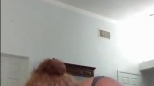 Fatty Sucks the Black Off His Dick and He Cum in Her Mouth