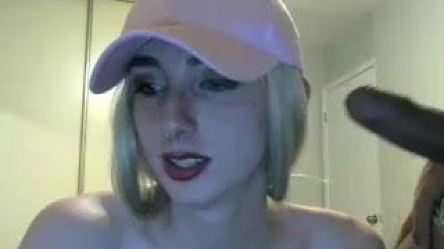 T-girl plays with bbc on cam