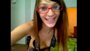 Geeky Teen Teases on Cam and gets freaky